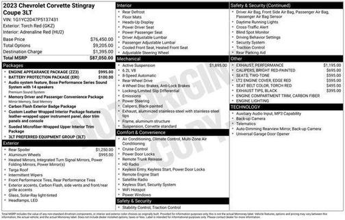 2023 Chevrolet Corvette Stingray w/3LT