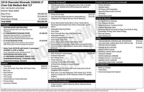 2018 Chevrolet Silverado 2500 LT