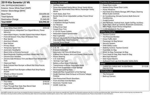 2019 Kia Sorento LX