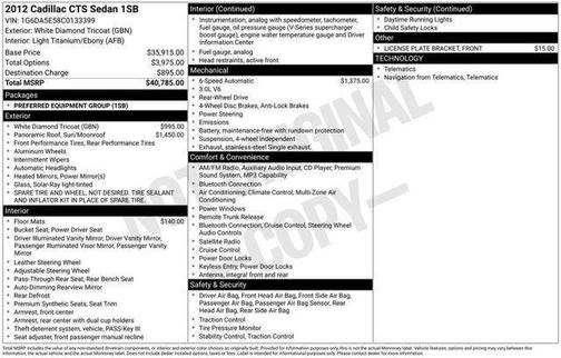 2012 Cadillac CTS Base