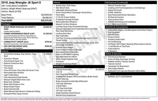 2018 Jeep Wrangler JK Sport