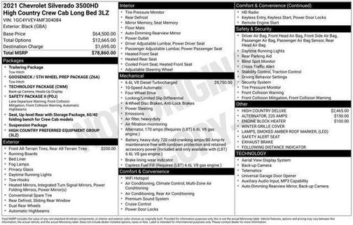 Black 2021 Chevrolet Silverado 3500 High Country