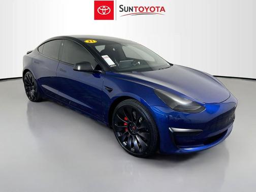 Deep Blue Metallic 2021 Tesla Model 3 Performance
