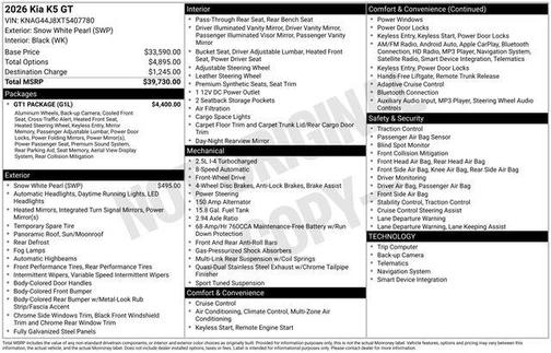 2026 Kia K5 GT