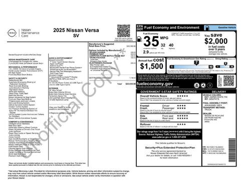 2025 Nissan Versa 1.6 SV