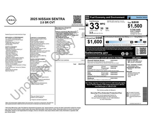 2025 Nissan Sentra SR