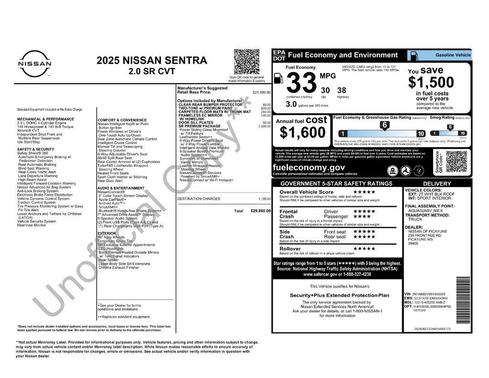 2025 Nissan Sentra SR