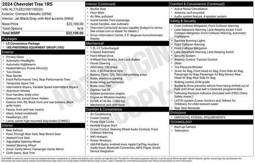 2024 Chevrolet Trax FWD 1RS