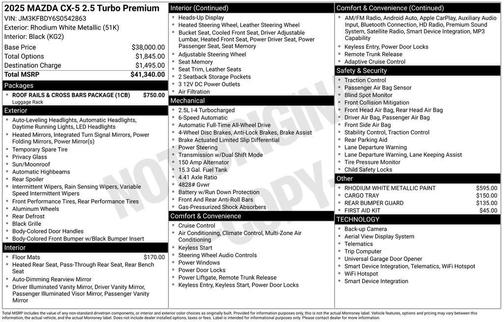 2025 Mazda CX-5 2.5 Turbo Premium