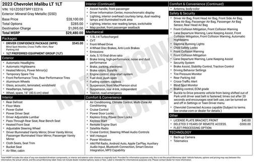 Mineral Gray Metallic 2023 Chevrolet Malibu FWD 1LT