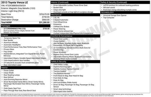 Magnetic Gray Metallic 2013 Toyota Venza LE