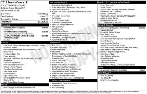 Brown Stone 2018 Toyota Camry LE