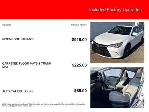 Super White 2015 Toyota Camry XSE