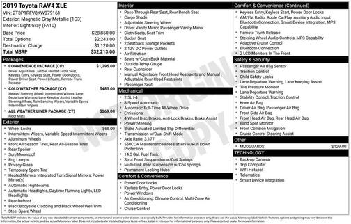 Magnetic Gray Metallic 2019 Toyota RAV4 XLE