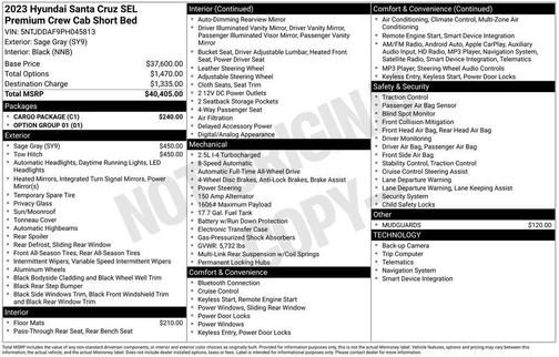Sage Gray 2023 Hyundai SANTA CRUZ 2.5T SEL Premium