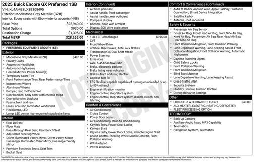 Moonstone Gray Metallic 2025 Buick Encore GX Preferred