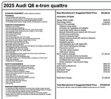 Glacier White Metallic 2025 Audi Q6 e-tron Premium