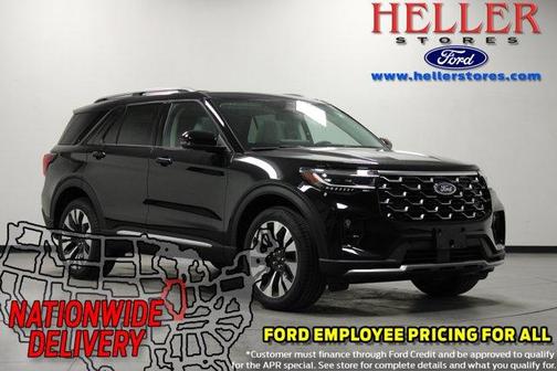 Agate Black Metallic 2026 Ford Explorer Platinum