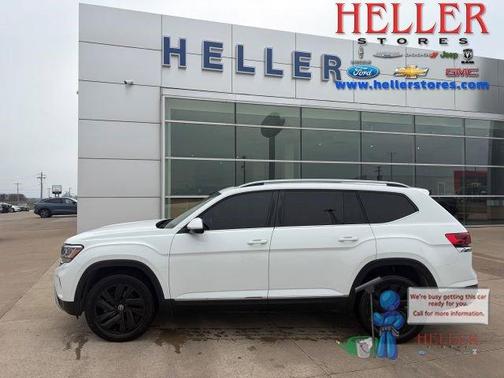 Pure White 2021 Volkswagen Atlas 3.6L SEL