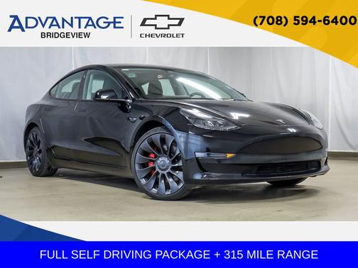 Solid Black 2023 Tesla Model 3 Performance