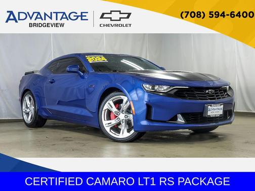 Riverside Blue Metallic 2024 Chevrolet Camaro RWD Coupe LT1
