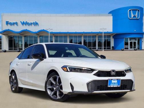 Platinum White Pearl 2026 Honda Civic Hybrid Sport Touring
