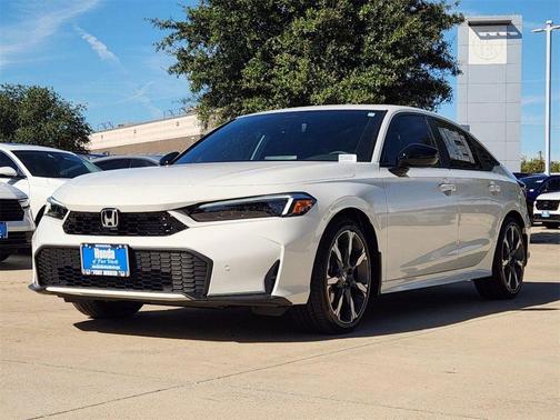 Platinum White Pearl 2026 Honda Civic Hybrid Sport Touring