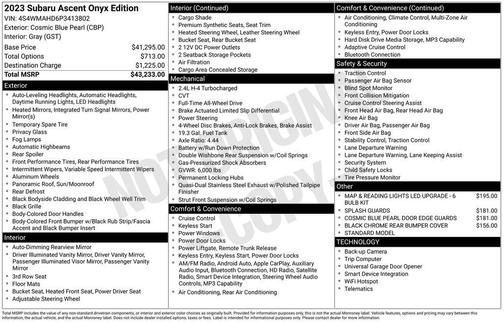 2023 Subaru Ascent Onyx Edition 7-Passenger