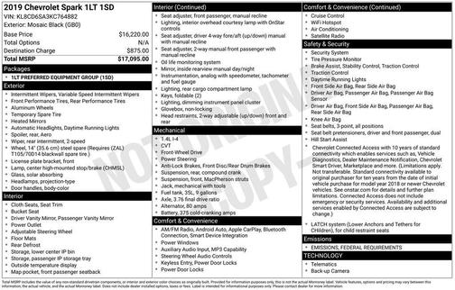 2019 Chevrolet Spark 1LT