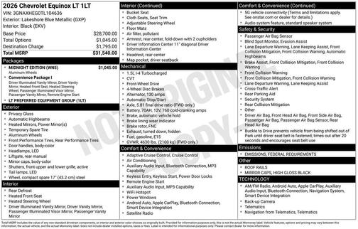 2026 Chevrolet Equinox 1LT