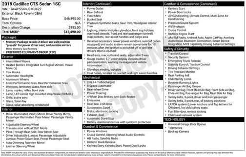 2018 Cadillac CTS 2.0L Turbo