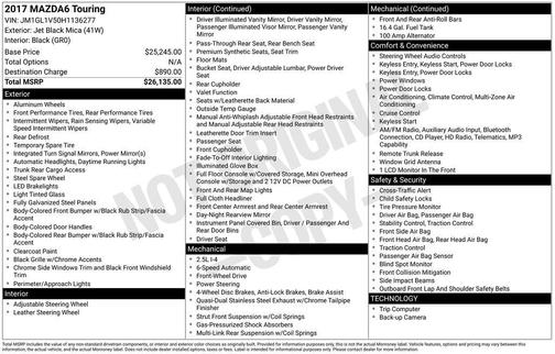 2017 Mazda Mazda6 Touring