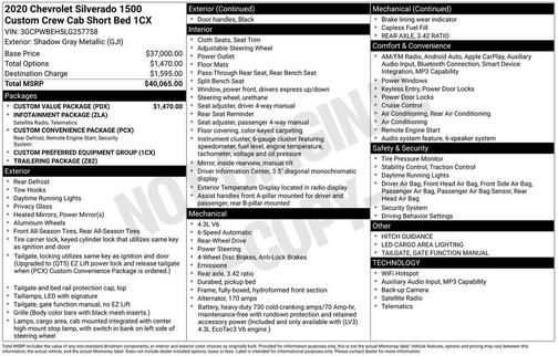 2020 Chevrolet Silverado 1500 Custom
