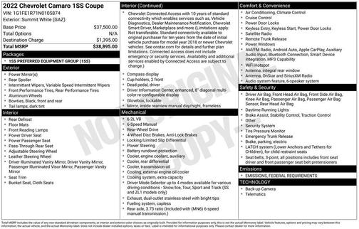 2022 Chevrolet Camaro 1SS