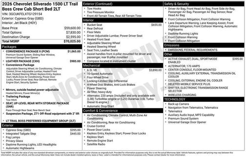 2026 Chevrolet Silverado 1500 LT Trail Boss