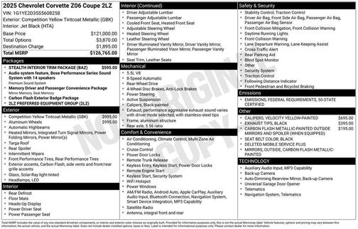 2025 Chevrolet Corvette Z06