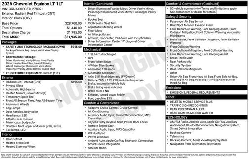 2026 Chevrolet Equinox 1LT