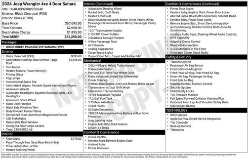 Black Clearcoat 2024 Jeep Wrangler 4xe Sahara