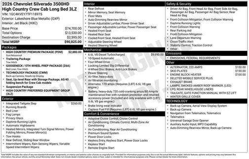 2026 Chevrolet Silverado 3500 High Country