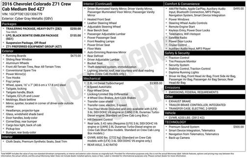 2016 Chevrolet Colorado Z71