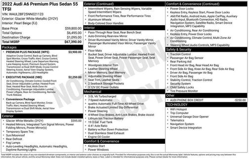 2022 Audi A6 3.0T Premium Plus