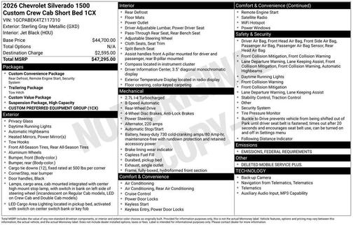 2026 Chevrolet Silverado 1500 Custom