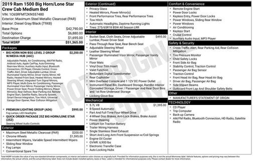 2019 RAM 1500 Big Horn