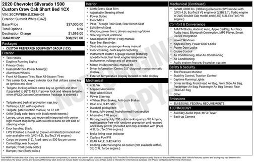 2020 Chevrolet Silverado 1500 Custom