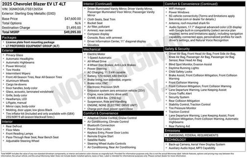 2025 Chevrolet Blazer EV AWD LT