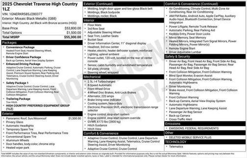 2025 Chevrolet Traverse High Country