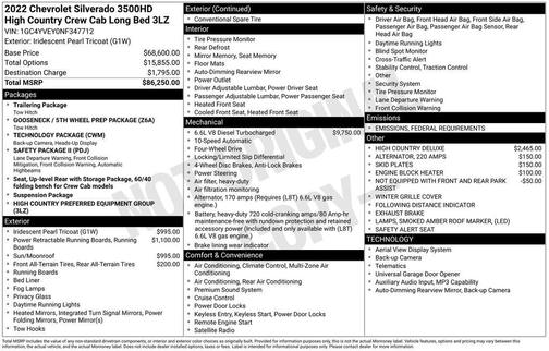 2022 Chevrolet Silverado 3500 High Country