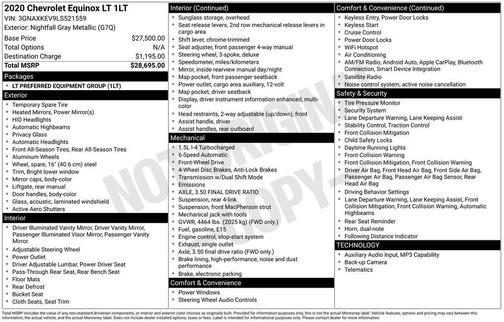 Nightfall Gray Metallic 2020 Chevrolet Equinox 1LT