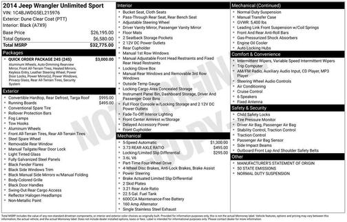 2014 Jeep Wrangler Unlimited Sport