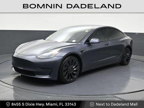 Gray 2021 Tesla Model 3 Performance
